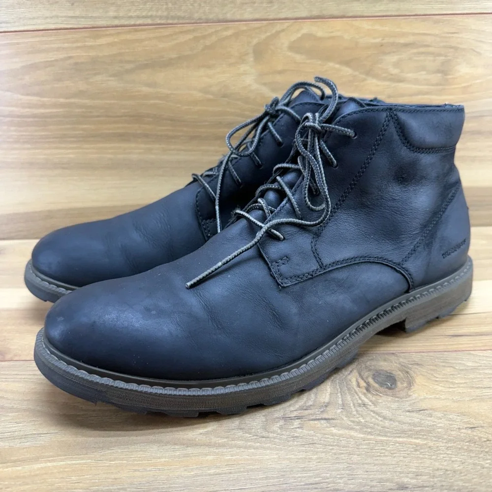 Sorel Madson II Chukka Boot Mens 11 Black Leather Business Casual Lace Up Modern